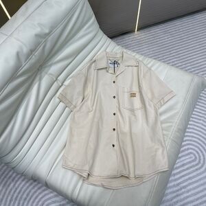 Miu Miu short-sleeved shirt thin workwear style off-white size M